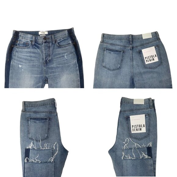 New Pistola Charlie High Rise Straight Leg Distressed Ankle Jeans Size 29 - Picture 11 of 11